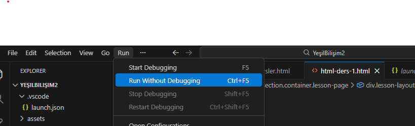 Tarayıcıda HTML çıktısı